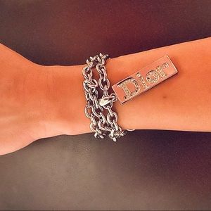 Dior Style Silver Chunky Necklace/ Bracelet